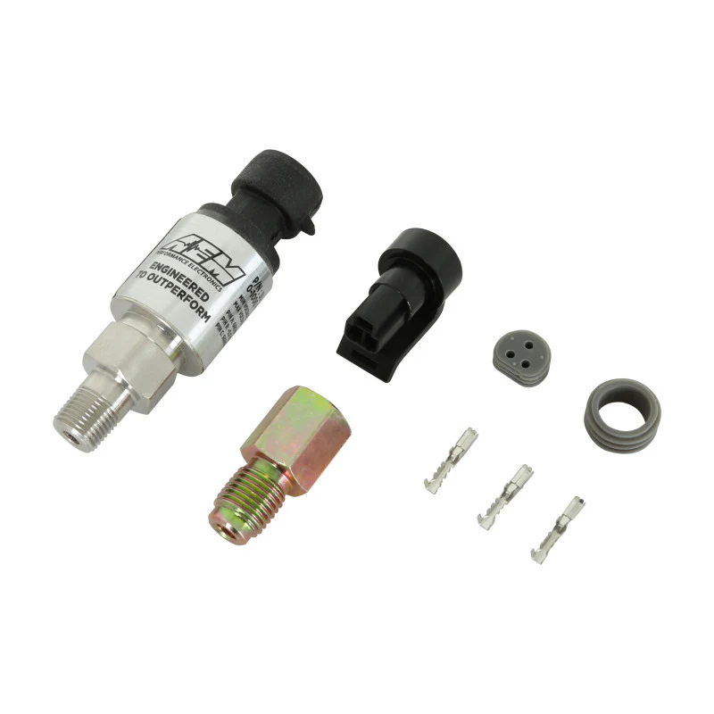AEM 1000 PSIg Stainless Sensor Kit - 1/8in NPT Male Thread to -4 Adapter - Image 2