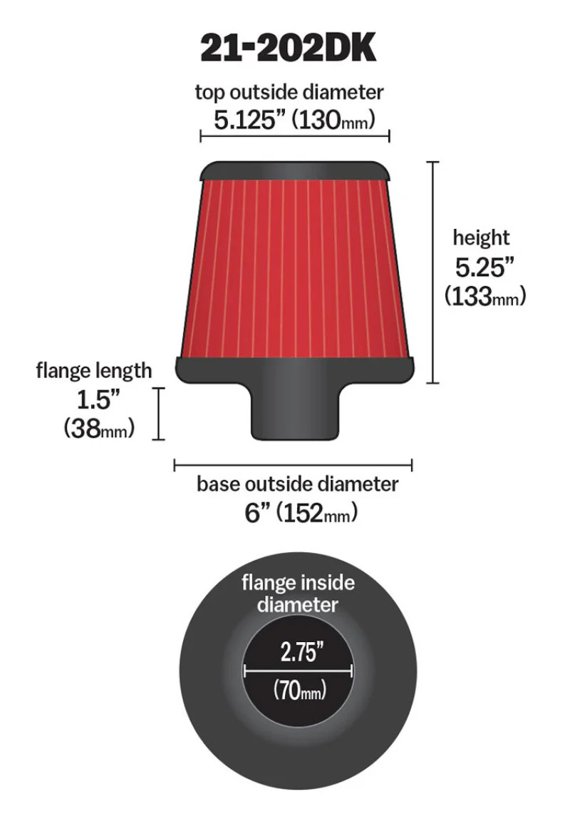 AEM 2.75 in Short Neck 5 in Element Filter - Image 11