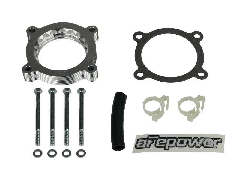 aFe 11-14 Ford Mustang/ 11-14 Ford F-150 V6 3.7L Silver Bullet Throttle Body Spacer - Silver - Image 4