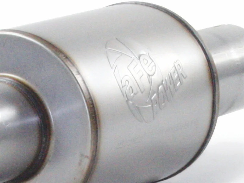 aFe Atlas Exhausts Mufflers Al Steel EXH Muffler 4 ID In/Out 8 Dia x 12L AL - Image 3