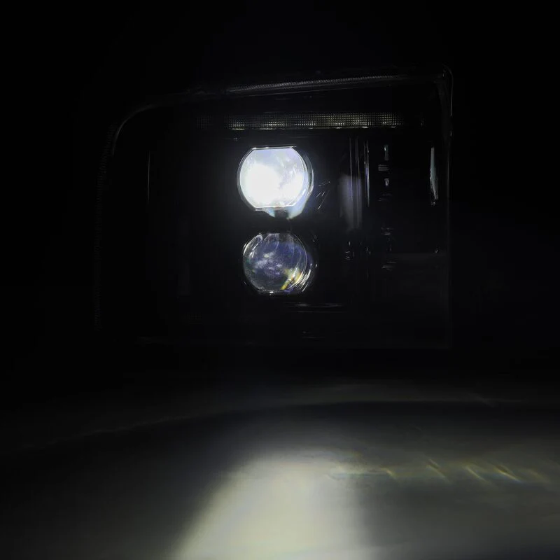 AlphaRex 05-07 Ford F250/350/450/550 Super Duty LUXX LED Proj HL Blk w/Actv Light & Seq Sig + SB DRL - Image 5