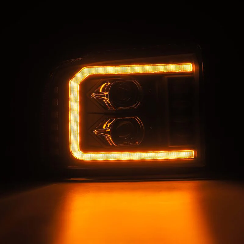 AlphaRex 05-07 Ford F250/350/450/550 Super Duty LUXX LED Proj HL Blk w/Actv Light & Seq Sig + SB DRL - Image 6