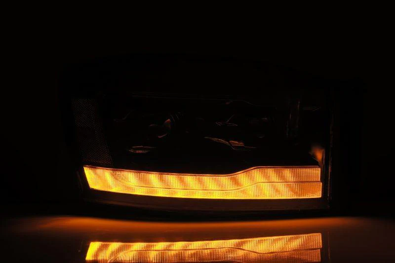 AlphaRex 06-08 Dodge Ram 1500HD LUXX LED Projector Headlights Plank Style Alpha Blk w/Seq Signal/DRL - Image 5