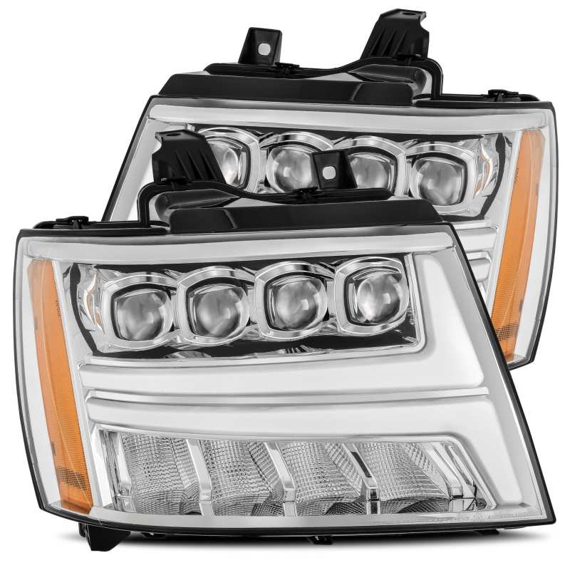 AlphaRex 07-13 Chevy Avalanche NOVA LED Proj Headlights Plank Style Design Chrome w/Activ Light/DRL - Image 5