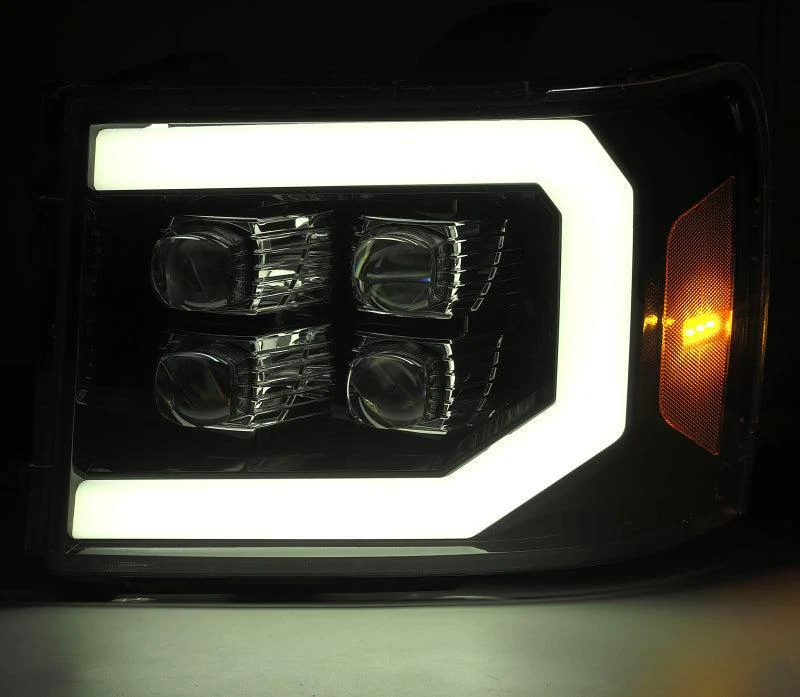 AlphaRex 07-13 GMC 1500HD NOVA LED Proj Headlight Plank Style Gloss Blk w/Activ Light/Seq Signal/DRL - Image 2