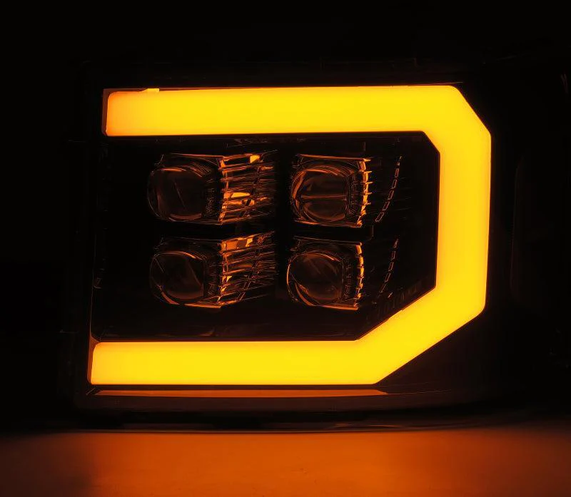 AlphaRex 07-13 GMC 1500HD NOVA LED Proj Headlight Plank Style Gloss Blk w/Activ Light/Seq Signal/DRL - Image 5