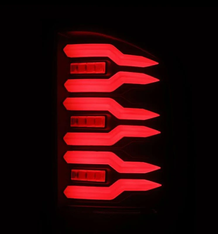 AlphaRex 07-14 Chevrolet Silverado 1500/2500HD/3500HD Luxx-Series LED Tail Lights Blk w/Smoked Lens - Image 5