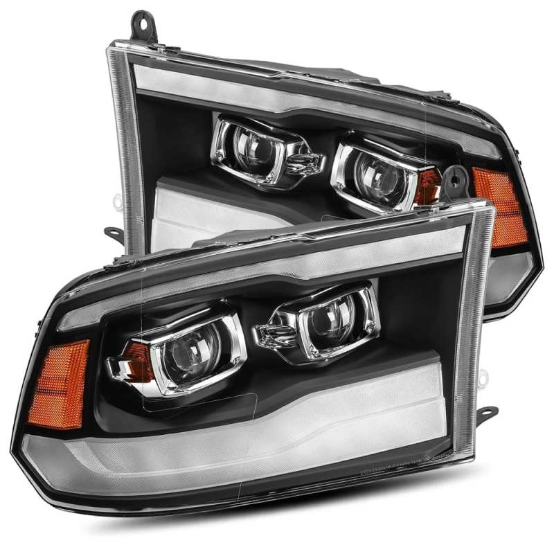 AlphaRex 09-18 Dodge Ram 1500HD PRO-Series Projector Headlights Plank Style Black w/Seq Signal/DRL - Image 3