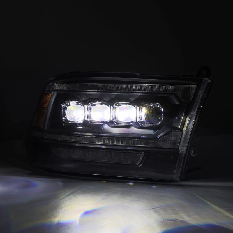 AlphaRex 09-18 Dodge Ram 2500 NOVA LED Proj Headlights Plank Style Design Black w/ Activation Light - Image 2