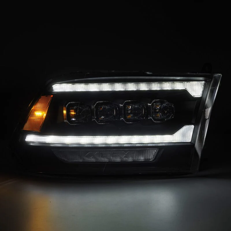 AlphaRex 09-18 Dodge Ram 2500 NOVA LED Proj Headlights Plank Style Design Black w/ Activation Light - Image 3