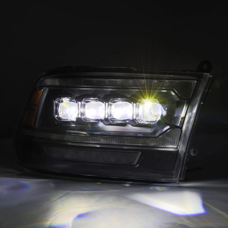 AlphaRex 09-18 Dodge Ram 2500 NOVA LED Proj Headlights Plank Style Design Black w/ Activation Light - Image 6