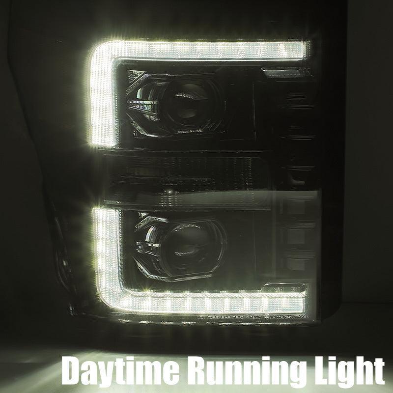 AlphaRex 11-16 Ford F-250 SD PRO-Series Projector Headlights Plank Style Design Black w/Seq Signal - Image 5
