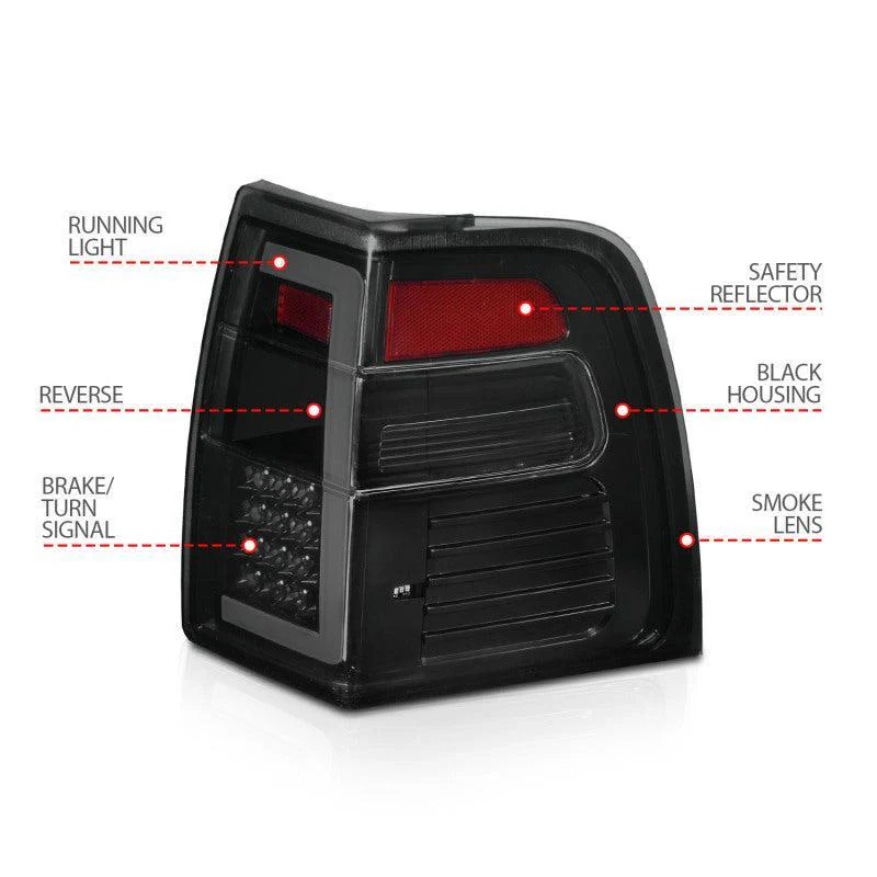 ANZO 07-17 Ford Expedition LED Taillights w/ Light Bar Black Housing Smoke Lens - Image 13