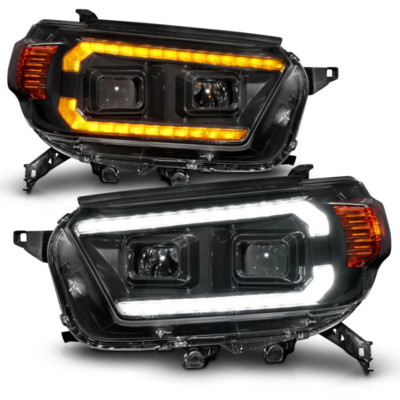 ANZO 10-13 Toyota 4Runner Projector Headlights - Black - Image 3