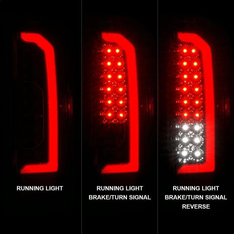 ANZO 15-21 GMC Canyon Full LED Taillights w/ Red Lightbar Black Housing/Clear Lens - Image 9