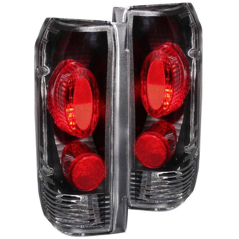 ANZO 1989-1996 Ford F-150 Taillights Black - Image 2