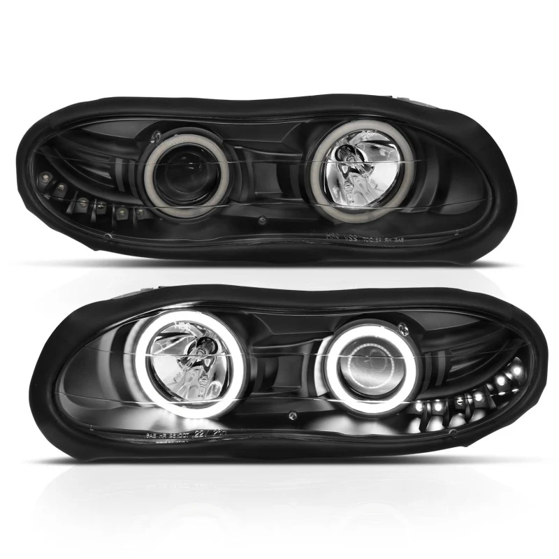 ANZO 1998-2002 Chevrolet Camaro Projector Headlights w/ Halo Black - Image 5