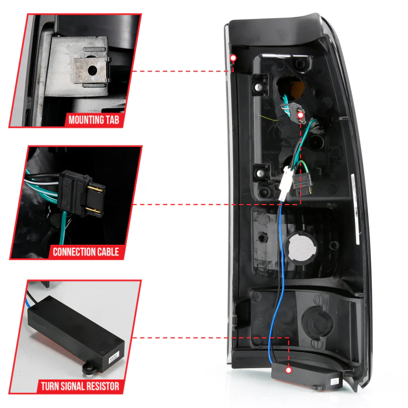 ANZO 1999-2000 Cadillac Escalade LED Taillights Black Housing Smoke Lens Pair - Image 7