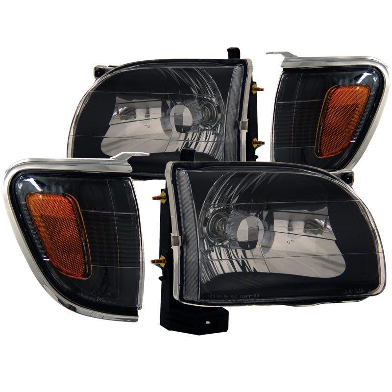 ANZO 2001-2004 Toyota Tacoma Crystal Headlights Black - Image 2