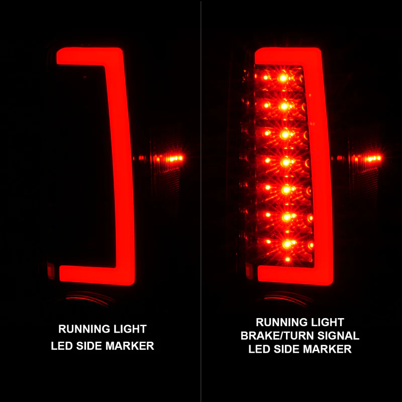 ANZO 2004-2012 Chevrolet Colorado/ GMC Canyon LED Tail Lights w/ Light Bar Black Housing - Image 6