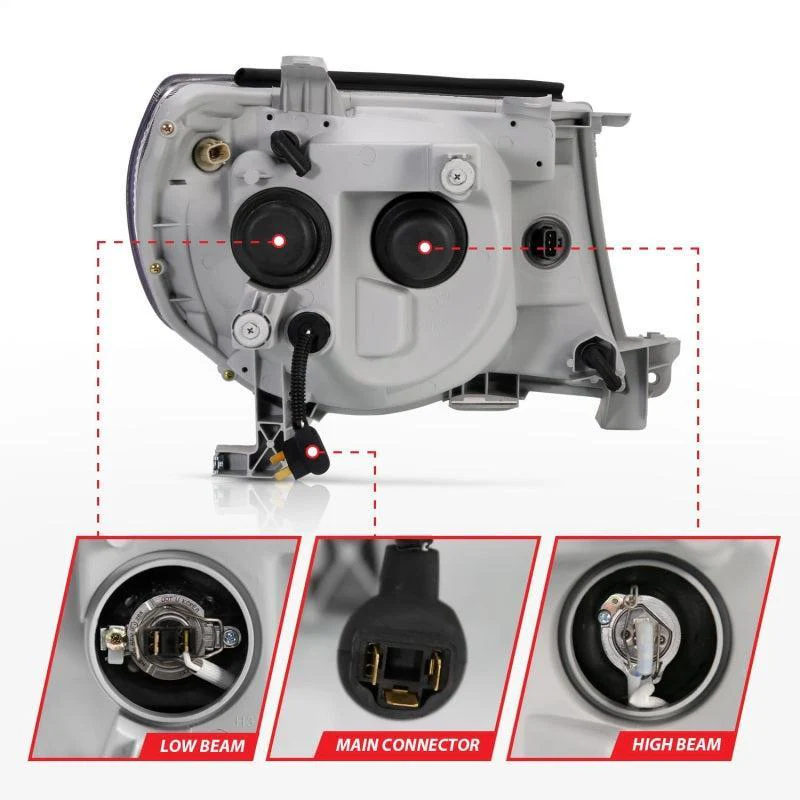 ANZO 2005-2011 Toyota Tacoma Projector Headlights w/ Halo Black - Image 13