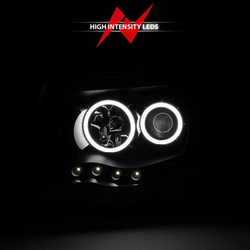 ANZO 2005-2011 Toyota Tacoma Projector Headlights w/ Halo Black - Image 15