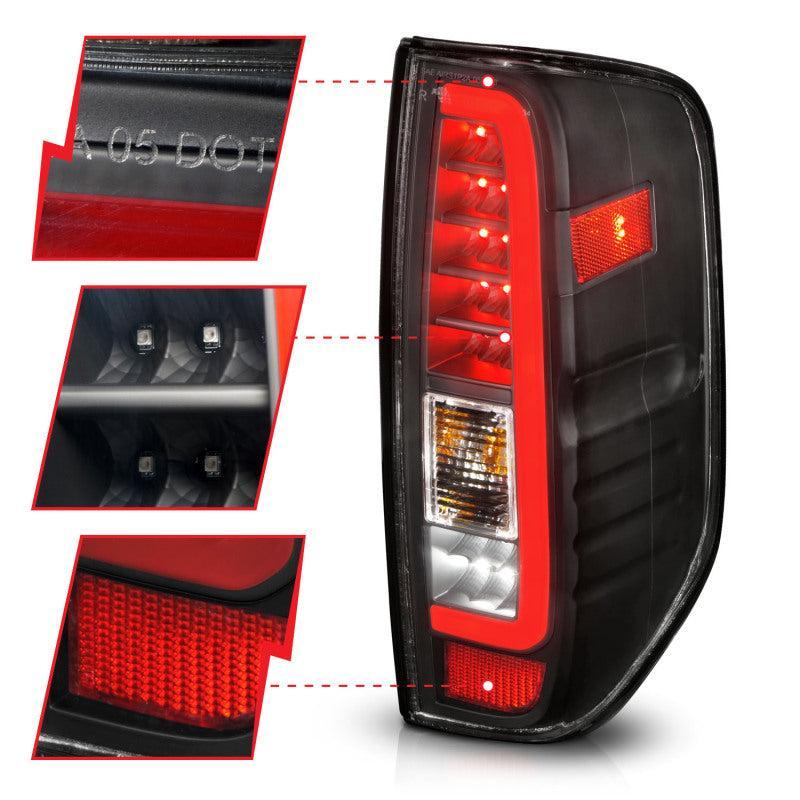 ANZO 2005-2021 Nissan Frontier LED Taillights Black Housing/Clear Lens - Image 13