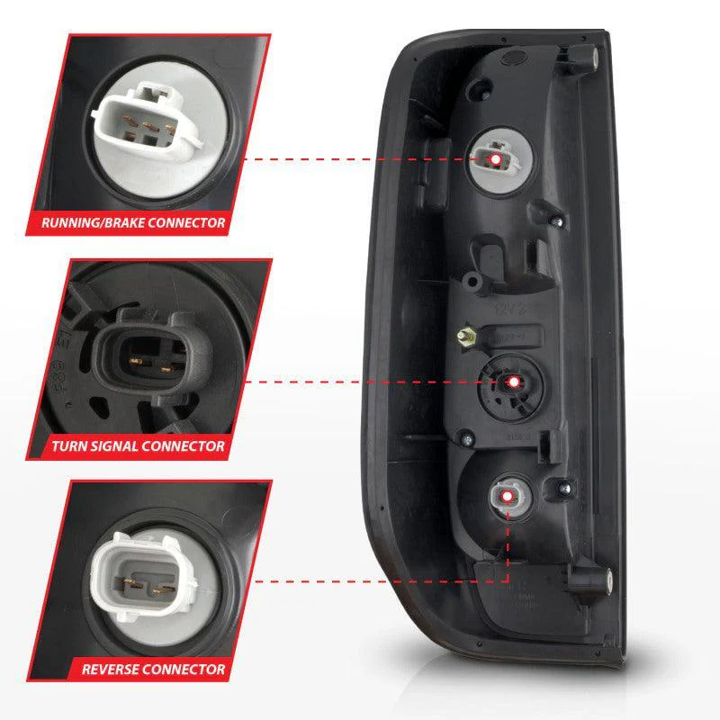 ANZO 2005-2021 Nissan Frontier LED Taillights Black Housing/Clear Lens - Image 4
