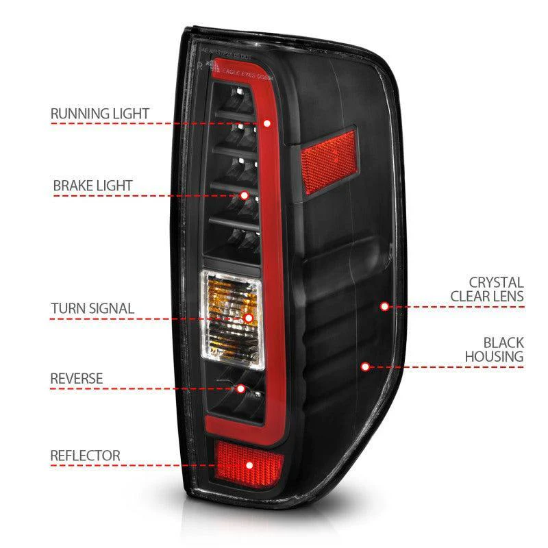 ANZO 2005-2021 Nissan Frontier LED Taillights Black Housing/Clear Lens - Image 9