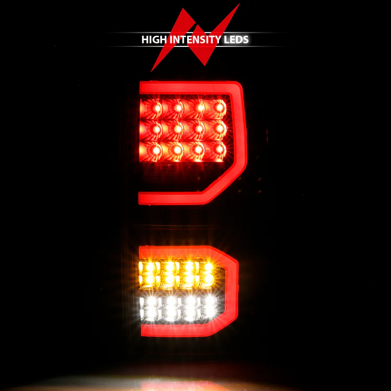 ANZO 2007-2013 Toyota Tundra LED Taillights Plank Style Black w/Clear Lens - Image 11