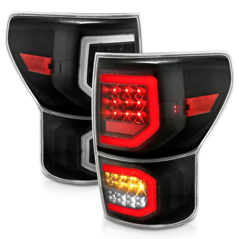 ANZO 2007-2013 Toyota Tundra LED Taillights Plank Style Black w/Clear Lens - Image 12