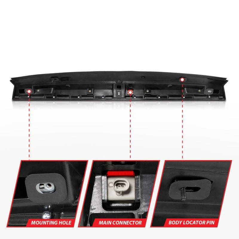 ANZO 2007-2014 Chevrolet Suburban 1500 LED 3rd Brake Light Black Housing Smoke Lens w/ Spoiler 1pc - Image 6