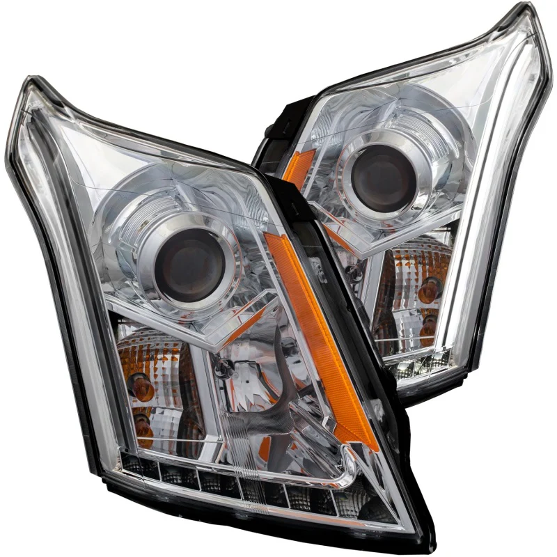 ANZO 2010-2015 Cadillac SRX Projector Headlights w/ Plank Style Design Chrome - Image 2
