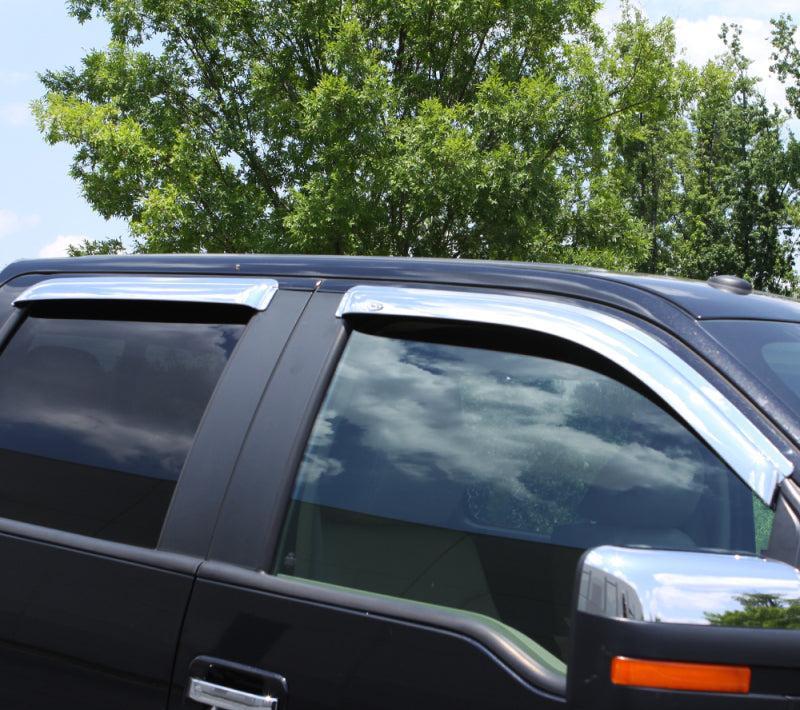 AVS 11-18 Jeep Grand Cherokee Ventvisor Outside Mount Front & Rear Window Deflectors 4pc - Chrome - Image 3