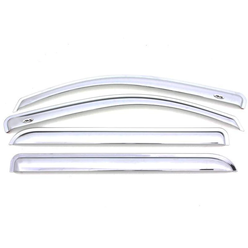 AVS 15-18 Chevy Silverado 2500 Crew Cab Ventvisor Front & Rear Window Deflectors 4pc - Chrome - Image 4