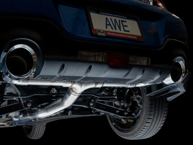 AWE Subaru BRZ/ Toyota GR86/ Toyota 86 Track Edition Cat-Back Exhaust- Chrome Silver Tips - Image 11