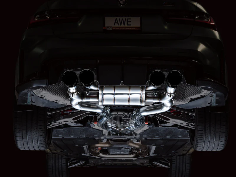 AWE SwitchPath Catback Exhaust for BMW G8X M3/M4 - Diamond Black Tips - Image 4