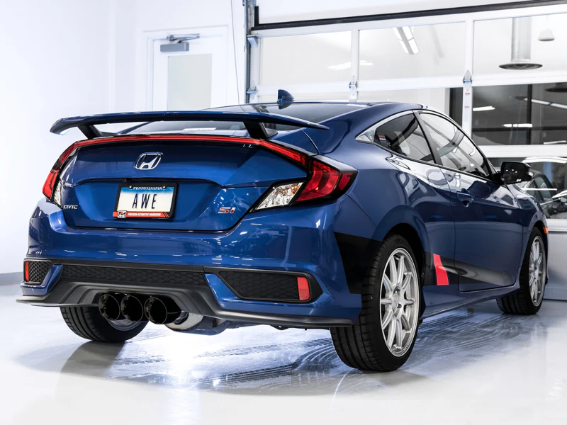 AWE Tuning 2016+ Honda Civic Si Touring Edition Exhaust w/Front Pipe & Triple Diamond Black Tips - Image 2