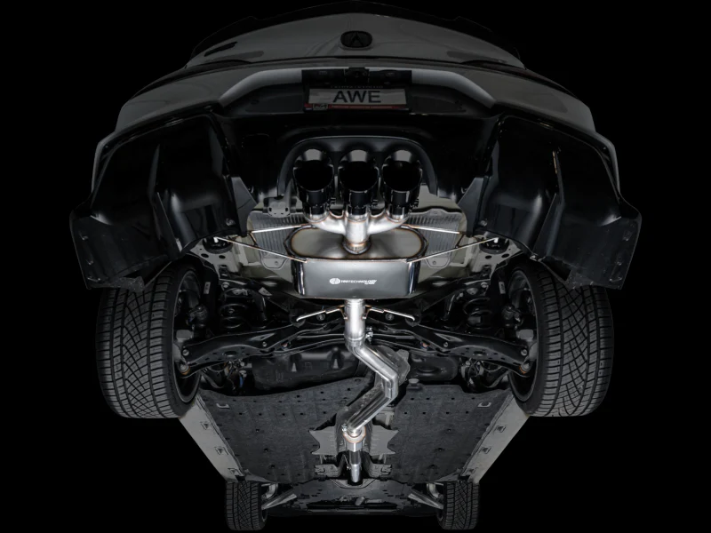 AWE Tuning 2024 Acura Integra Type S DE5 FWD Touring Edition Exhaust w/ Triple Diamond Black Tips - Image 9