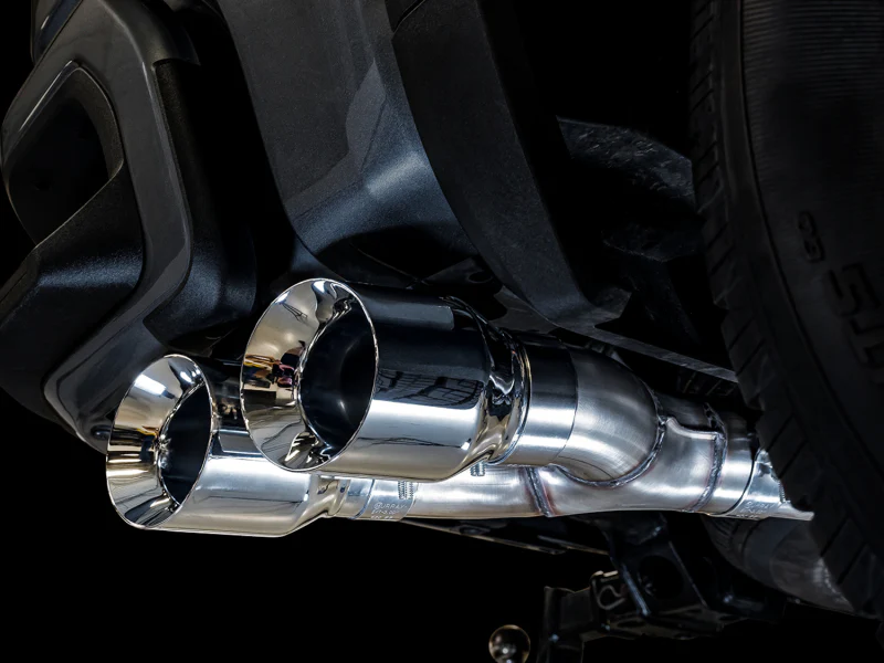 AWE Tuning 4th Gen GM 1500 5.3L 0FG Catback Dual Side Exit (Flat Bumper) - Chrome Tips - Image 3