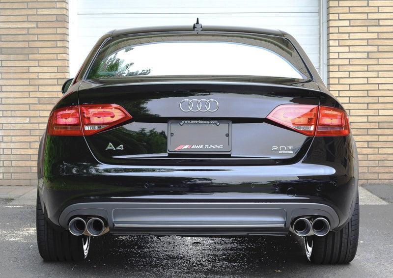 AWE Tuning Audi B8 A4 Touring Edition Exhaust - Quad Tip Polished Silver Tips - Does Not Fit Cabrio - Image 2