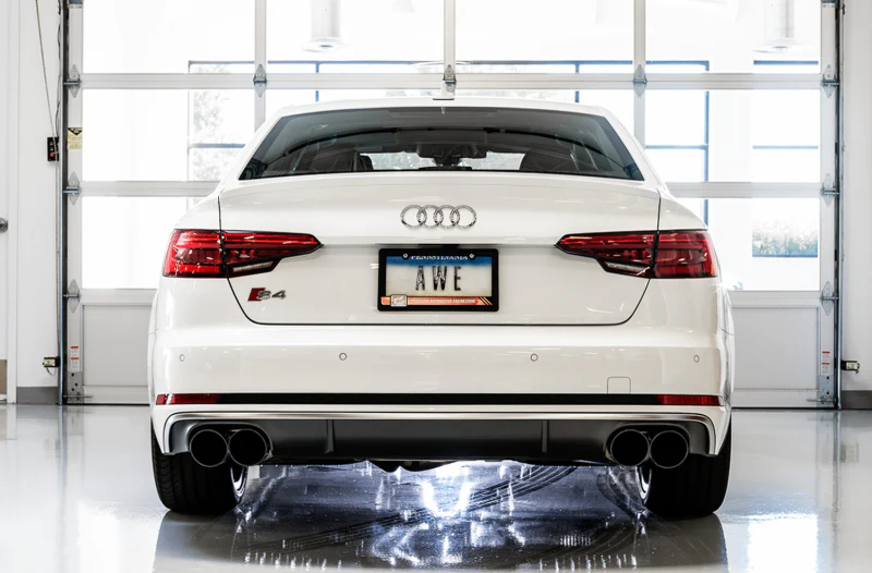 AWE Tuning Audi B9 S5 Sportback Track Edition Exhaust - Non-Resonated (Black 102mm Tips) - Image 4