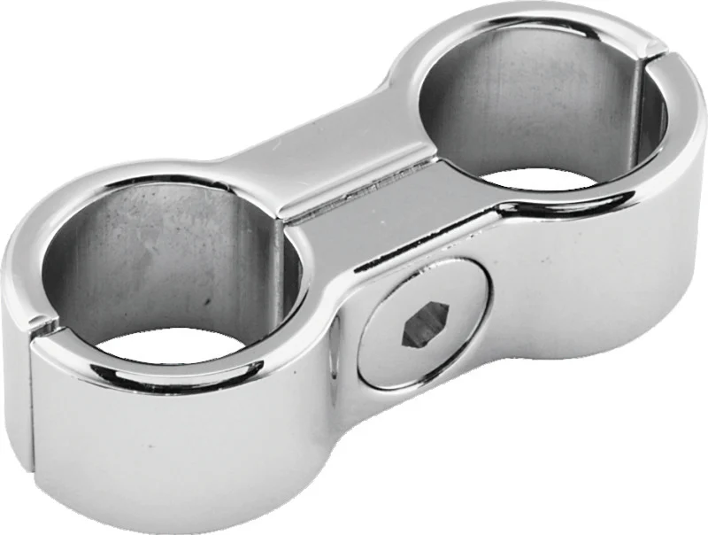 Bikers Choice Chrome Plain Oil Hose Separator For 2 Hoses