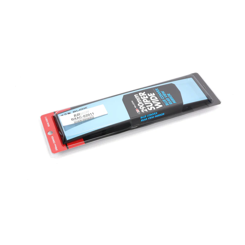 BLOX Racing 290mm Convex Mirror Black Frame Blue Tint - Image 2