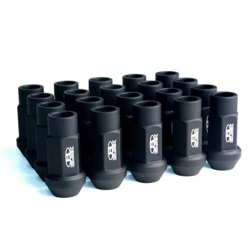 BLOX Racing Street Series Forged Lug Nuts - Flat Black 12 x 1.5mm - Set of 20 (New Design) - Image 2