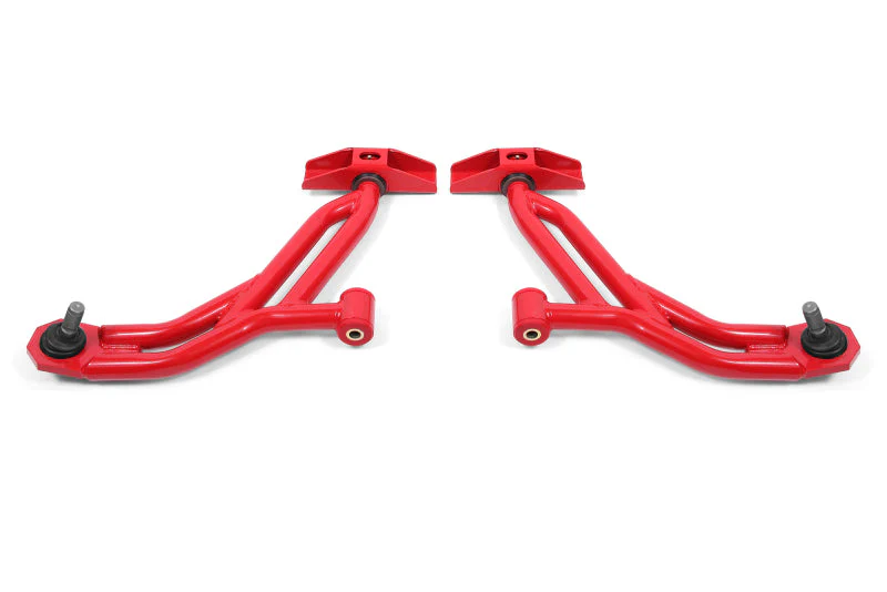 BMR 10-14 Ford Mustang / Shelby GT500 Non-Adj. Lower A-Arms (Poly/Delrin) - Red - Image 2