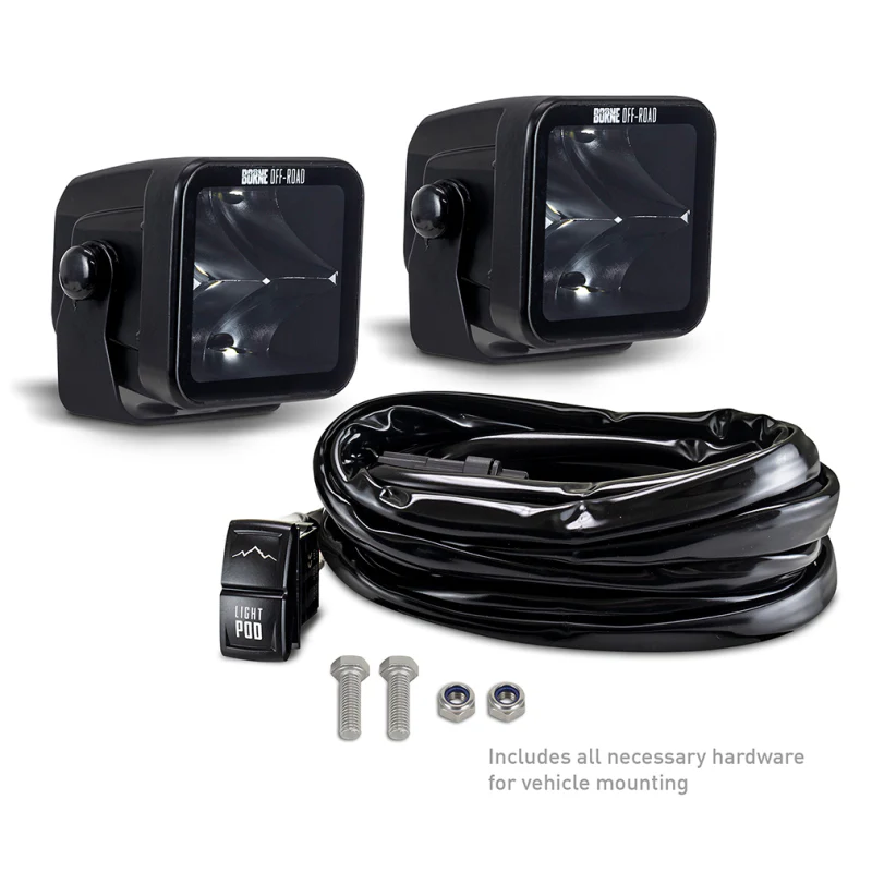 Borne Off-Road Light Pods (Kit of 2) 3x3 Spot - Image 3