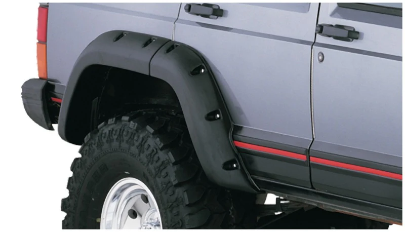 Bushwacker 84-01 Jeep Cherokee Cutout Style Flares 4pc Fits 4-Door Sport Utility Only - Black - Image 4