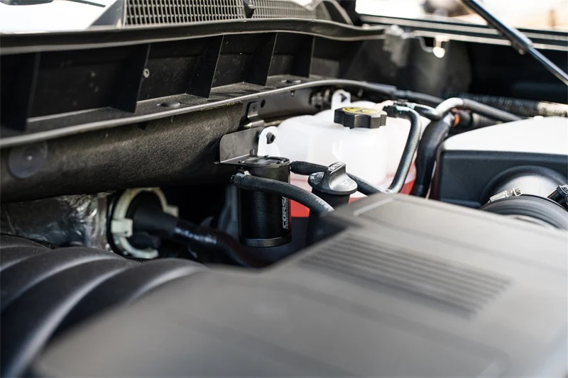 Corsa 2019-2025 Silverado/Sierra & 2021-2025 Tahoe/Suburban/Yukon/Denali Aluminum Oil Catch Can - Image 3