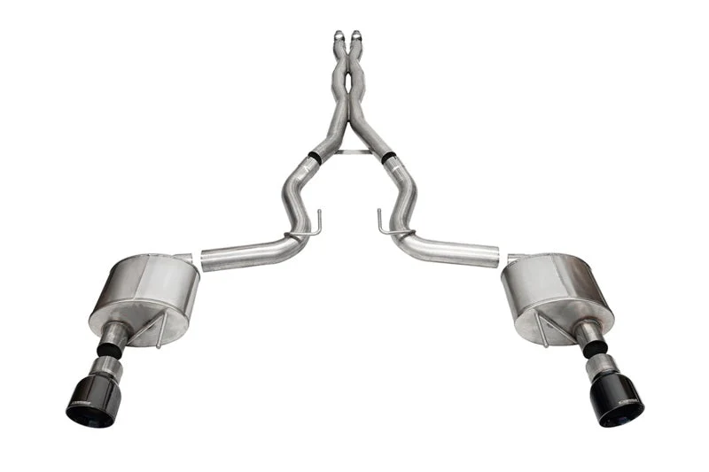 Corsa 24+ Ford Mustang GT Xtreme Cat-Back Ex. Sys. 3.0in Dual Rear Exit w/4.5in Black PVD Pro Tips